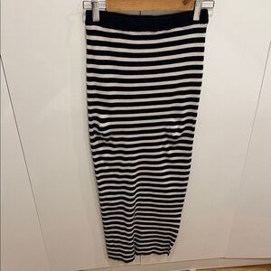 Stradivarius Black and White Striped Pencil Skirt